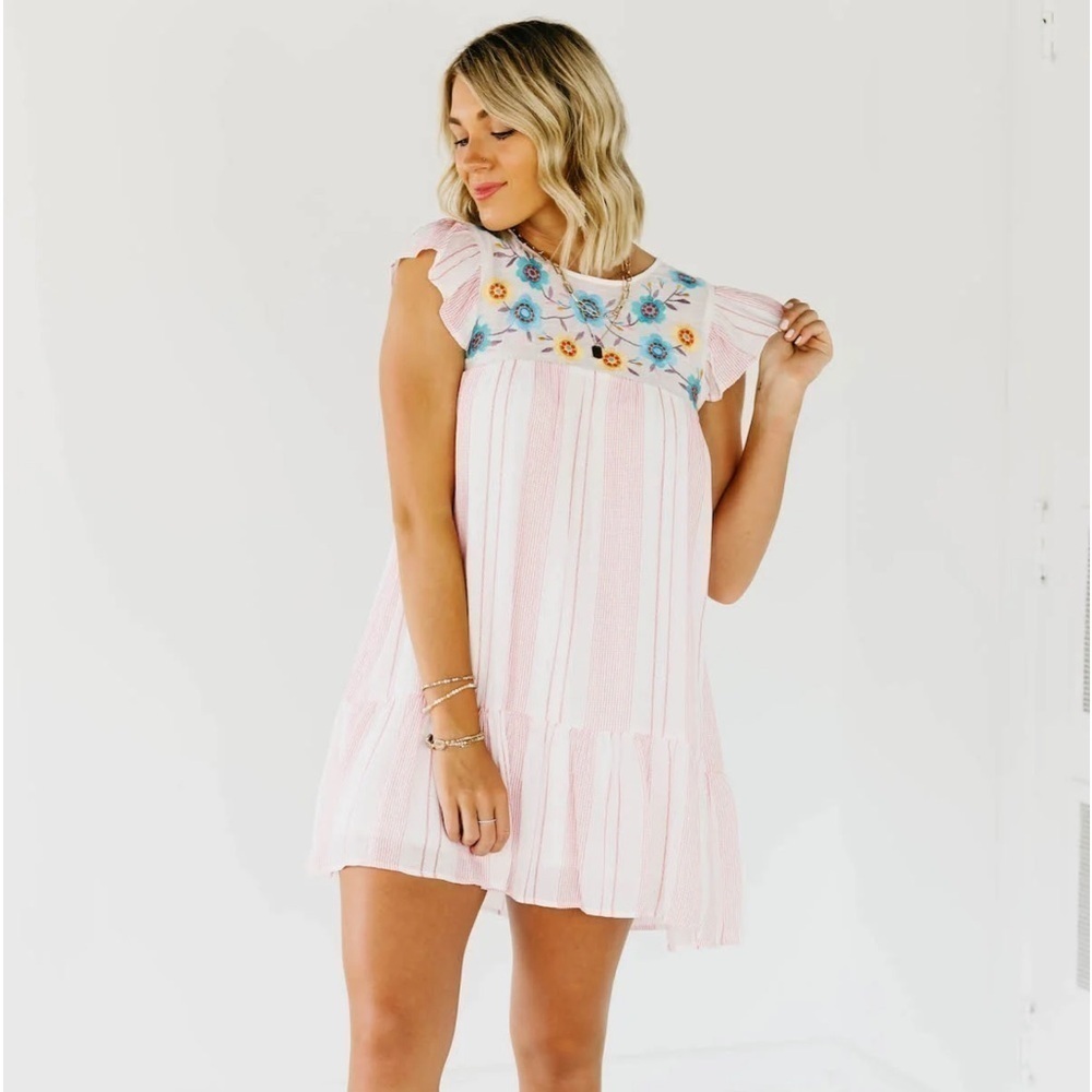 DUNCAN EMBROIDERED MINI DRESS Size 1XL - Picture 2 of 8